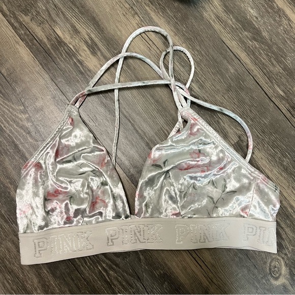 Victoria's Secret Pink Velvet Bra Bralette Y2K Girly Egirl Cute Kawaii Sz Medium - Picture 1 of 3